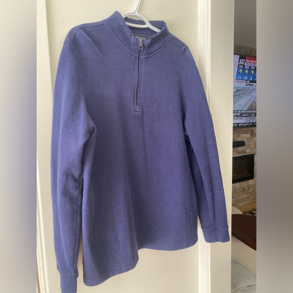 Bugatchi Purple Quarter-Zip Pullover